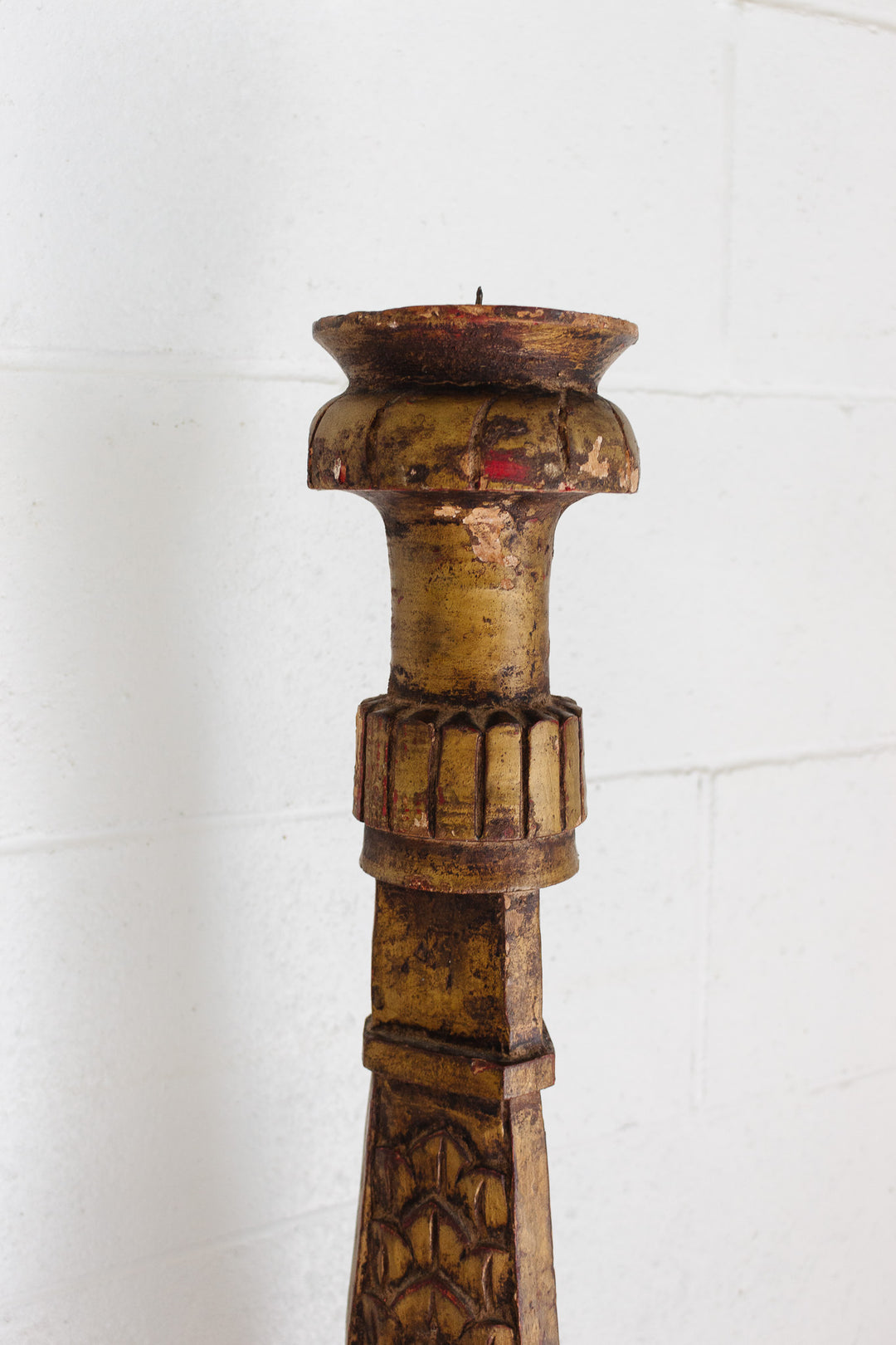 rare turn of the century italian gilt wood altar candlestick