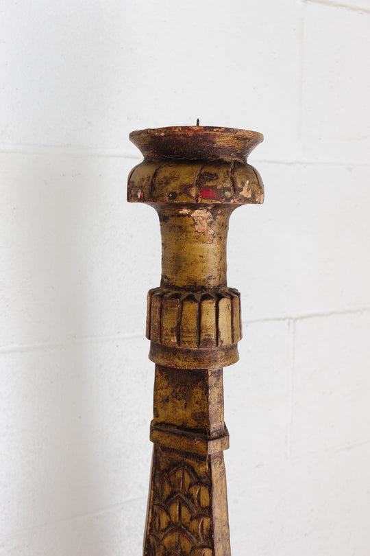 rare turn of the century italian gilt wood altar candlestick