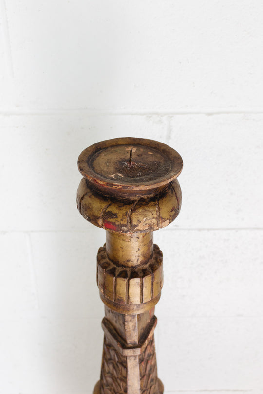 rare turn of the century italian gilt wood altar candlestick