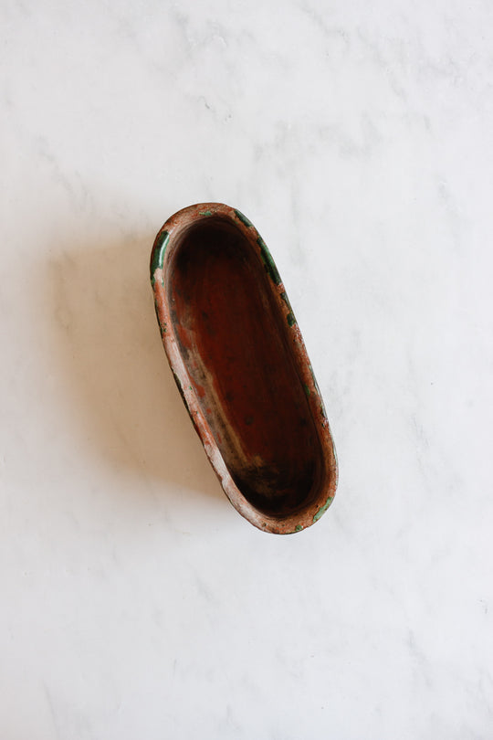 antique french terra cotta garden trough