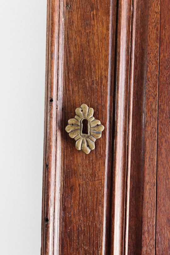 large antique french bronze keyhole escutcheon