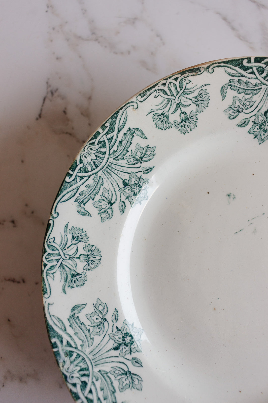 antique french transferware "moderne" st. amand cake plate