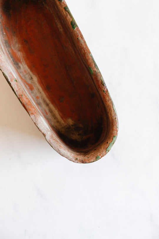 antique french terra cotta garden trough