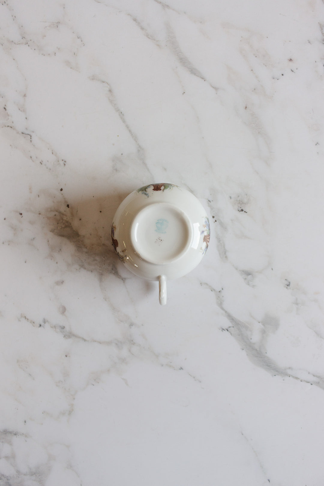 19th century austrian "victoria" handpainted teacups and saucers