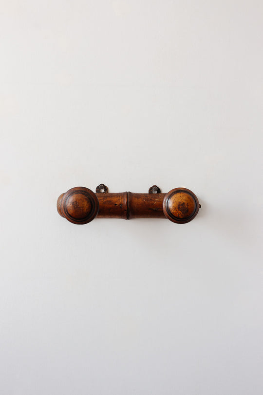 midcentury french 2 prong bamboo patère