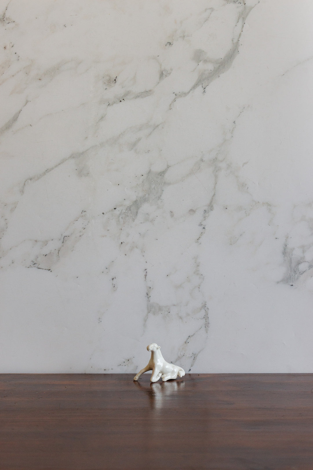 pair of vintage french white porcelain horse figurines