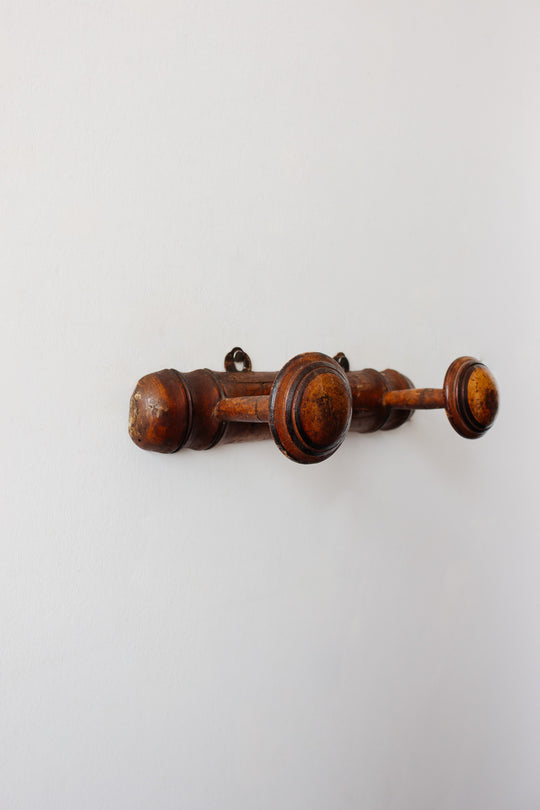 midcentury french 2 prong bamboo patère