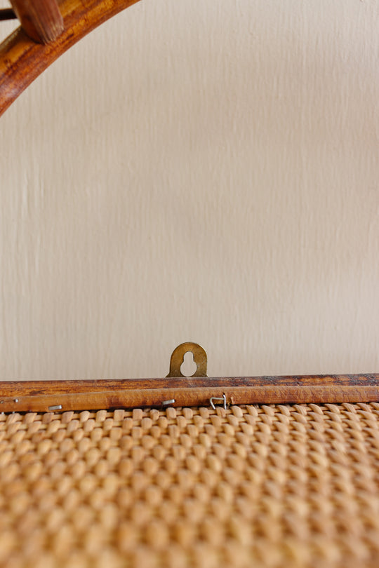vintage French burnt bamboo shelf