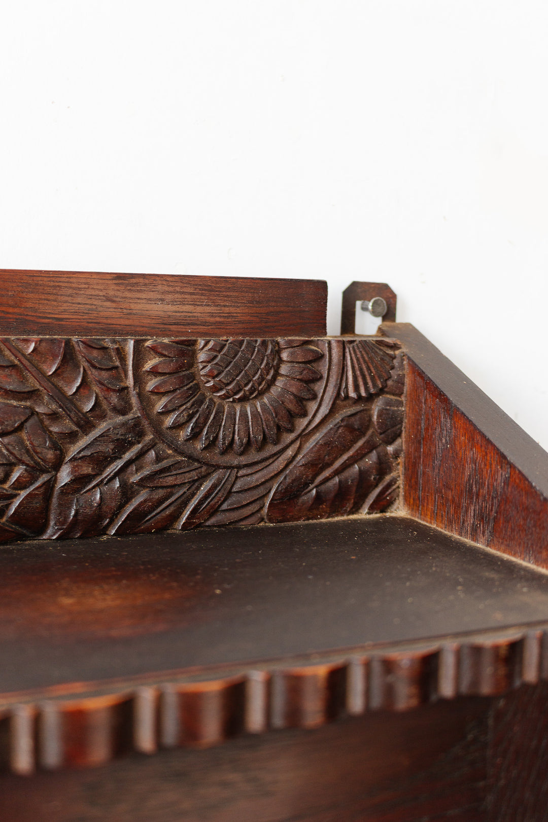 turn of the century french chestnut wall mounted cabinet