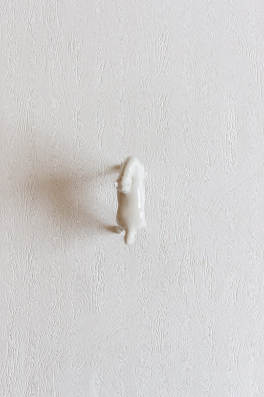 pair of vintage french white porcelain horse figurines