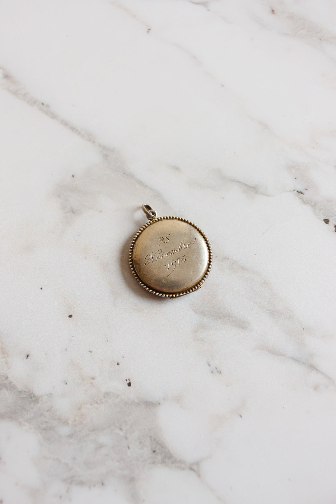 turn of the century French silver engraved “forget-me-not” locket