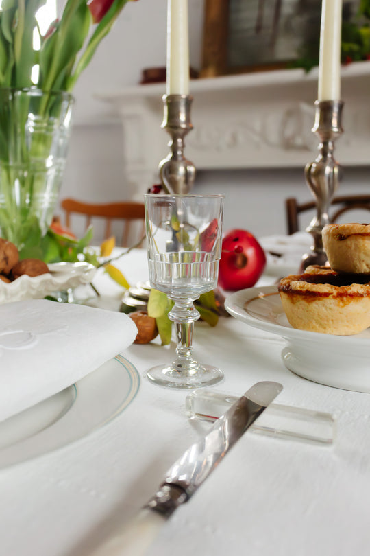 antique french faceted hand cut glass schnapps glasses, set of 6