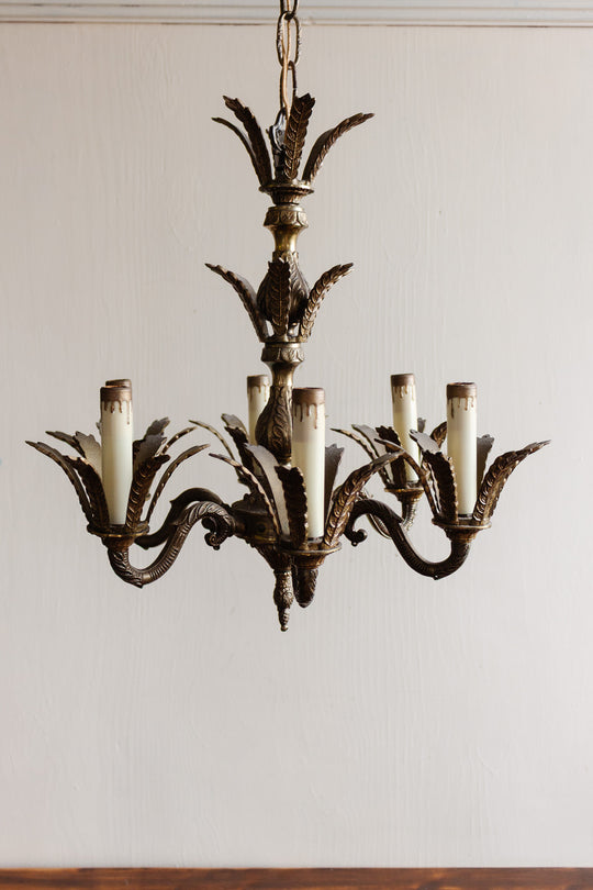 vintage Spanish brass chandelier