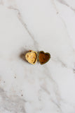 antique french "coeur d'amour" gold filled locket with pearl