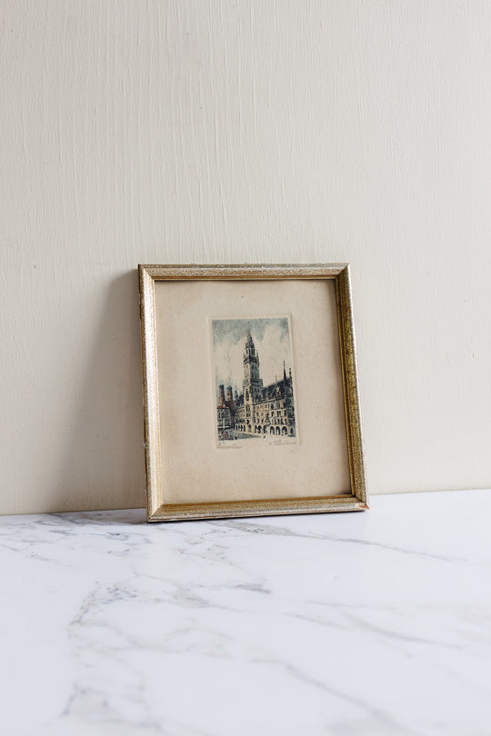 antique german etching münchen