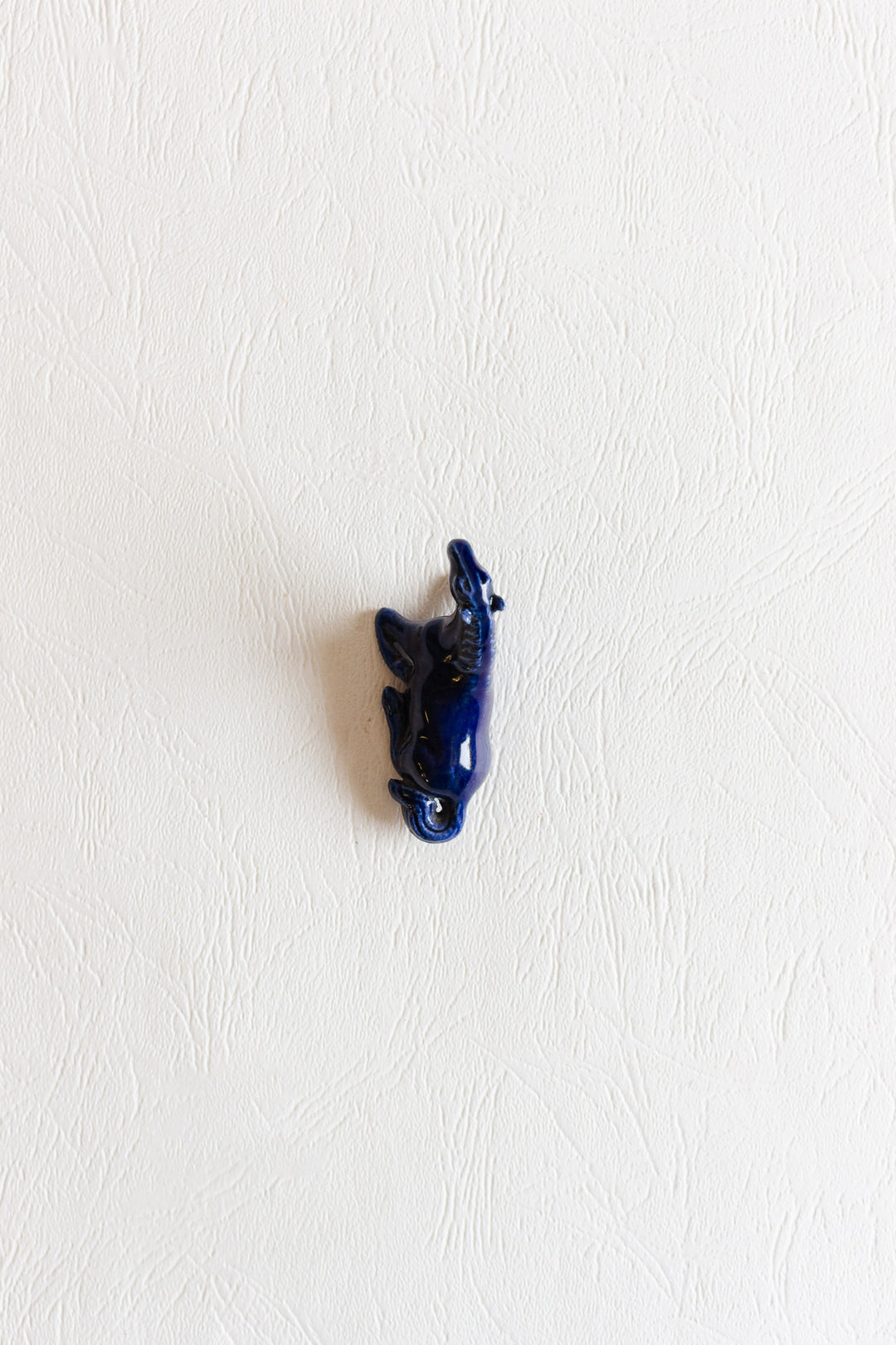set of 5 vintage french cobalt blue porcelain horses