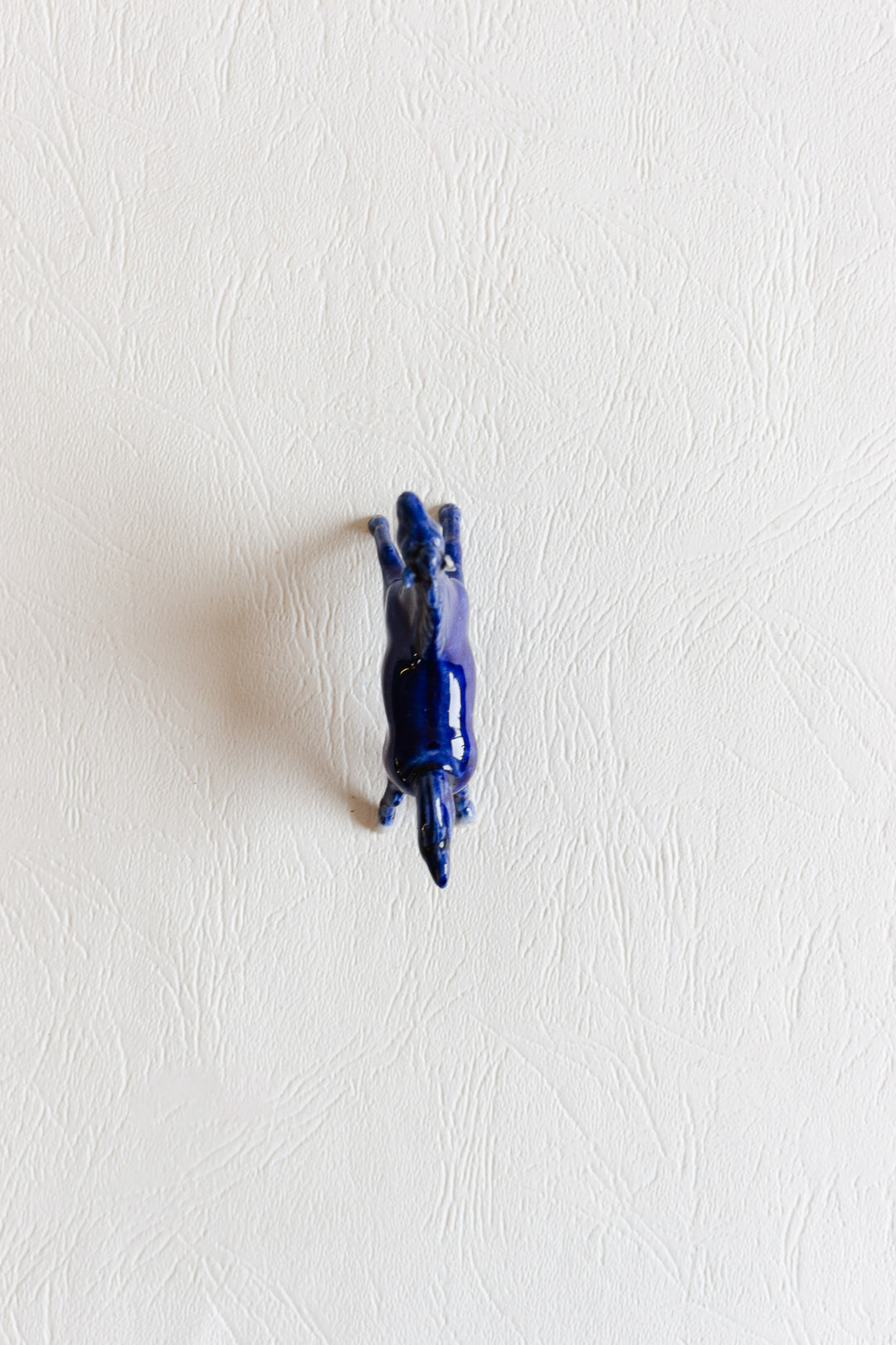 set of 5 vintage french cobalt blue porcelain horses
