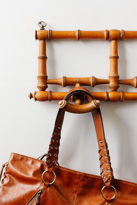 midcentury french faux bamboo coat rack
