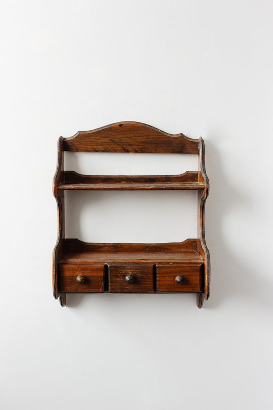 vintage french farmhouse shelf with drawers