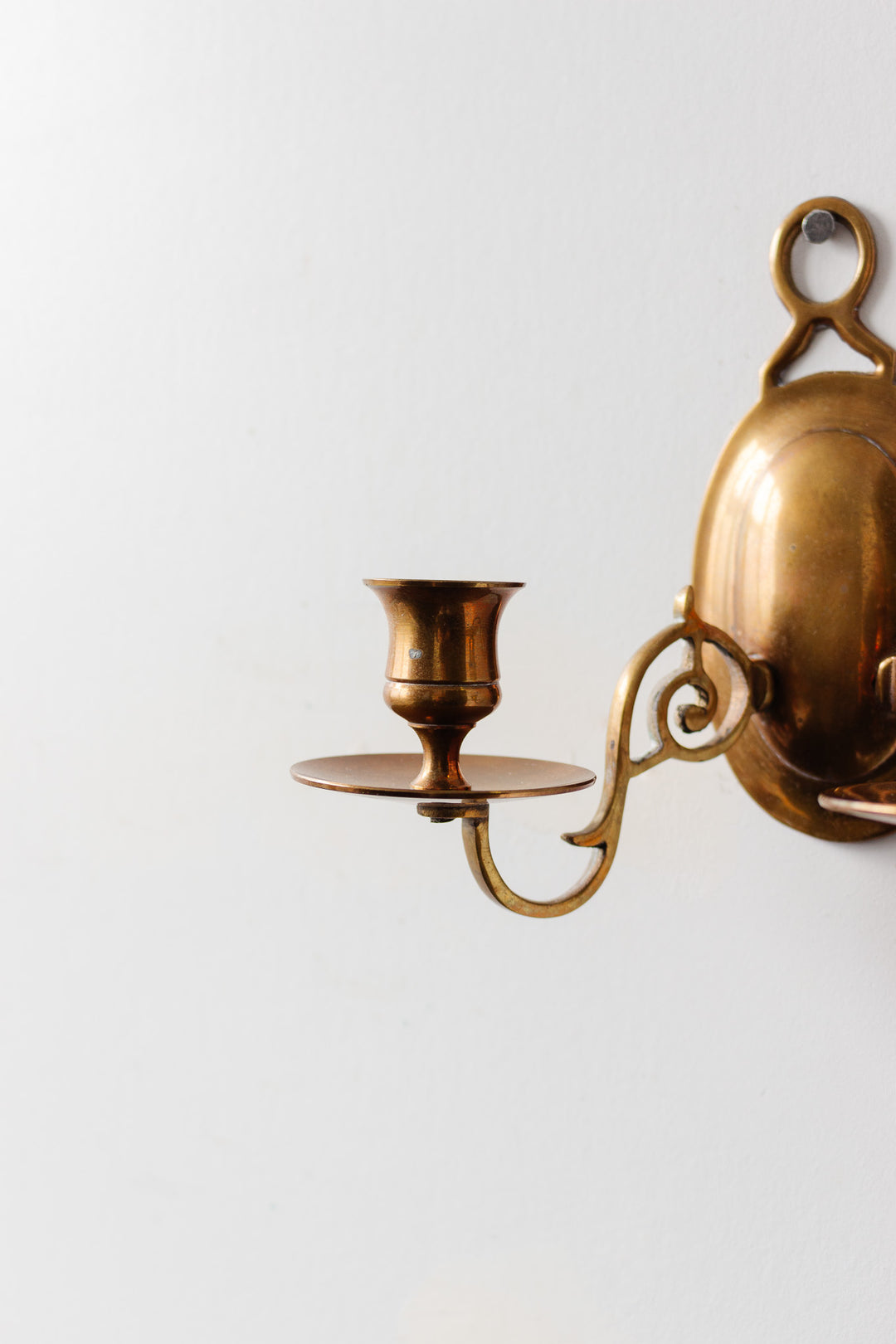 pair of vintage french brass double candle wall sconces