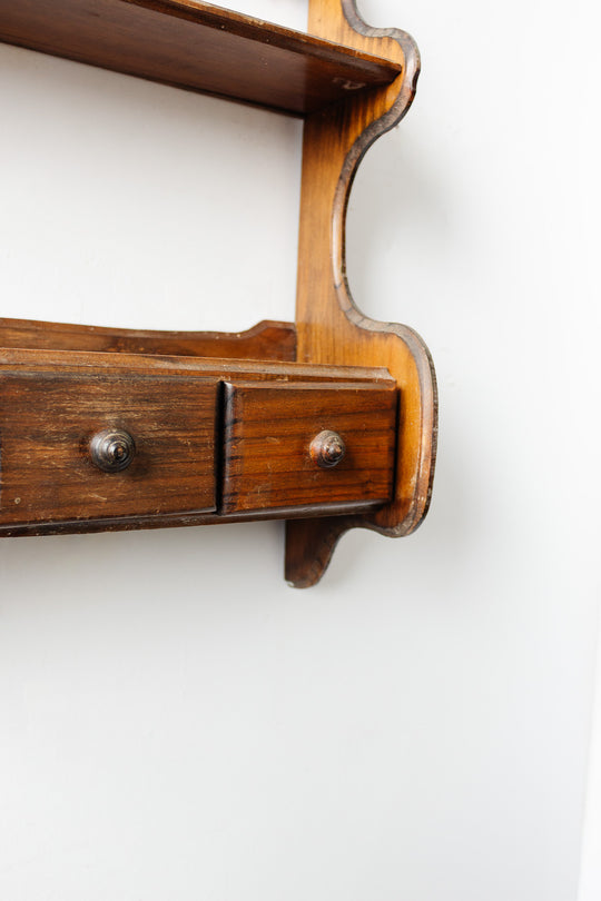 vintage french farmhouse shelf with drawers