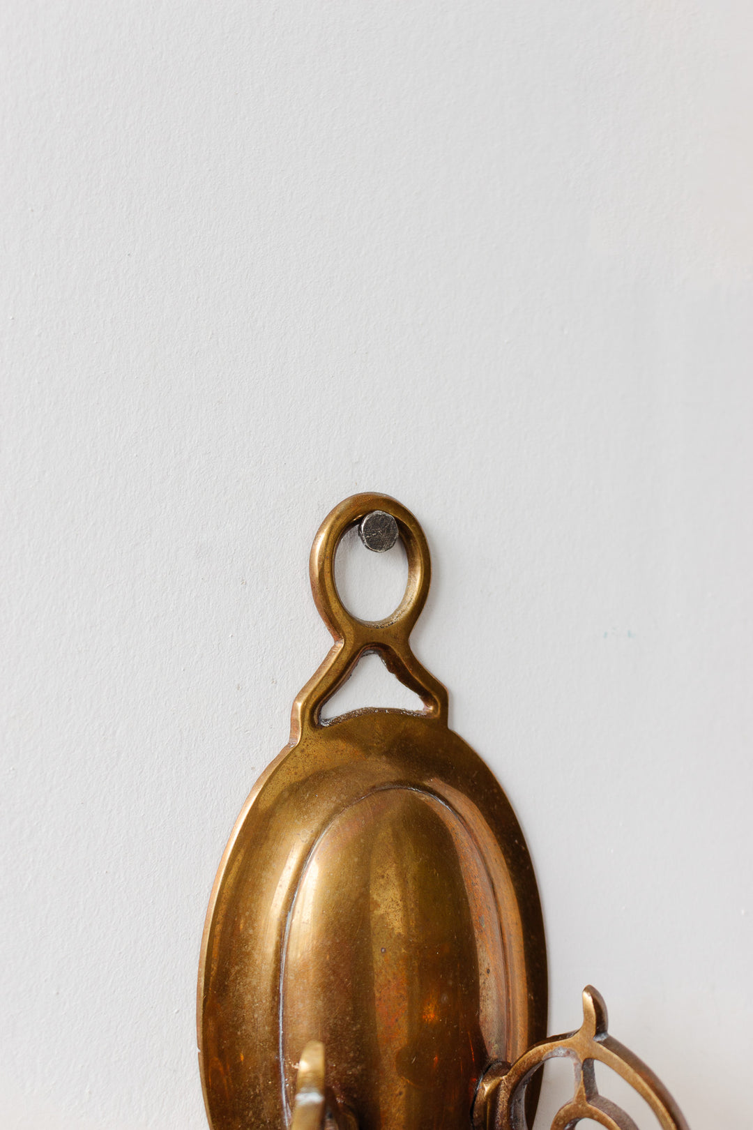 pair of vintage french brass double candle wall sconces