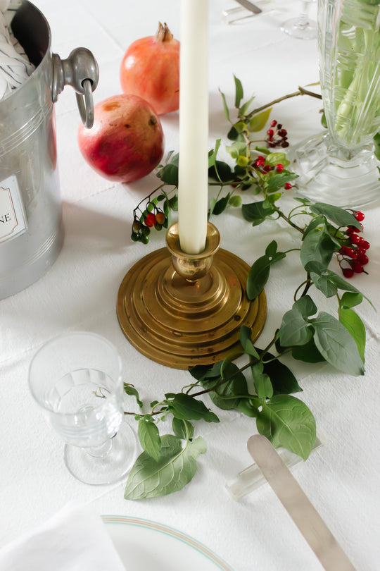 impressive vintage french brass tiered candlestick