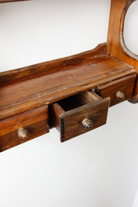 vintage french farmhouse shelf with drawers