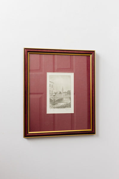 vintage italian blockprint "camino al tagliamonto"