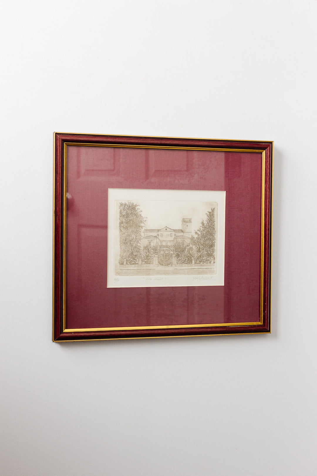 vintage italian blockprint "villa stroici"