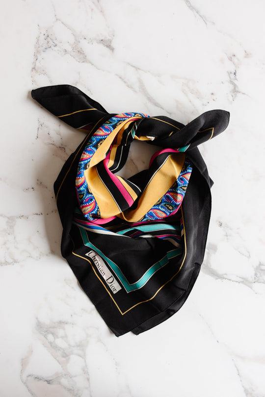 vintage french Christian Dior silk scarf