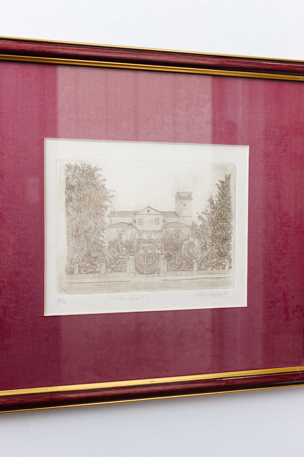 vintage italian blockprint "villa stroici"