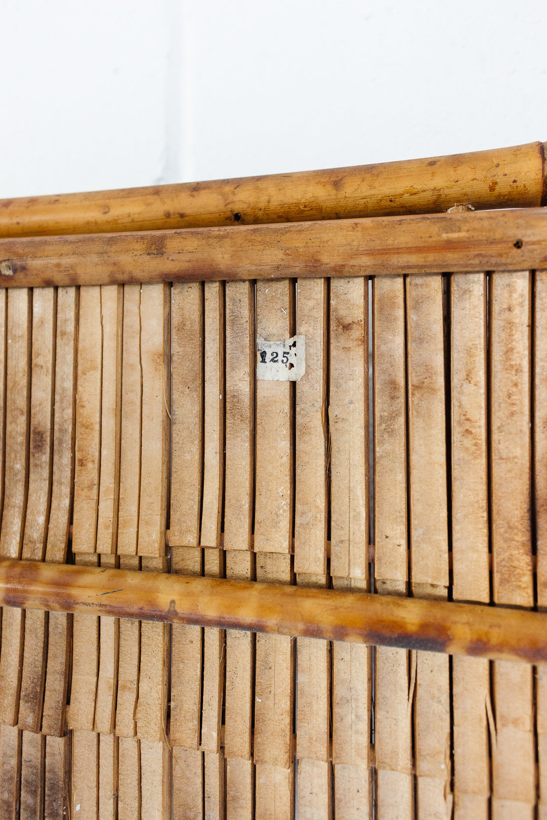 antique french burnt bamboo folding bookshelf