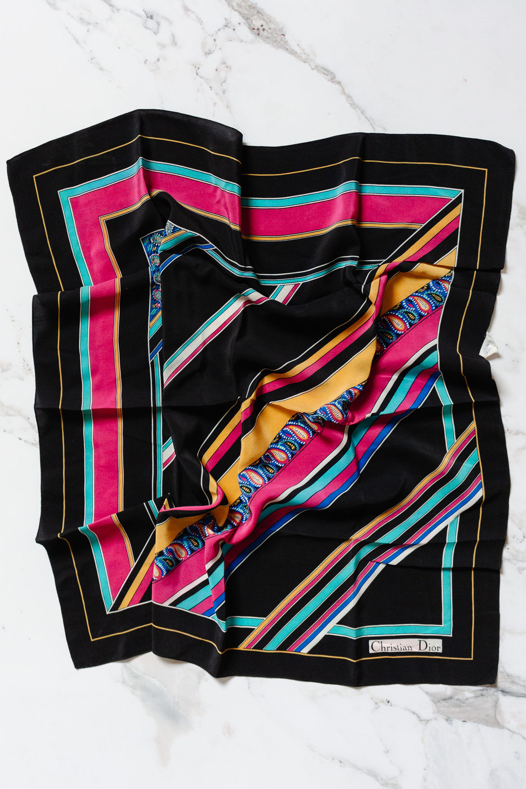 vintage french Christian Dior silk scarf