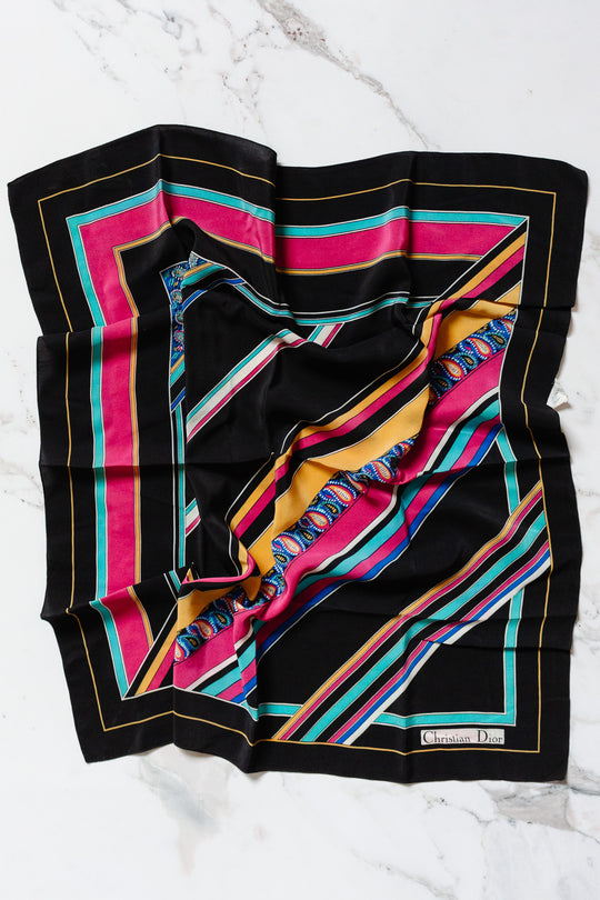 vintage french Christian Dior silk scarf