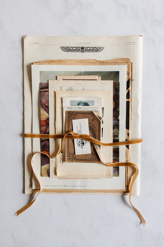 Vintage French Ephemera Mixed French Paper Pack: On Truth to Nature Pack
