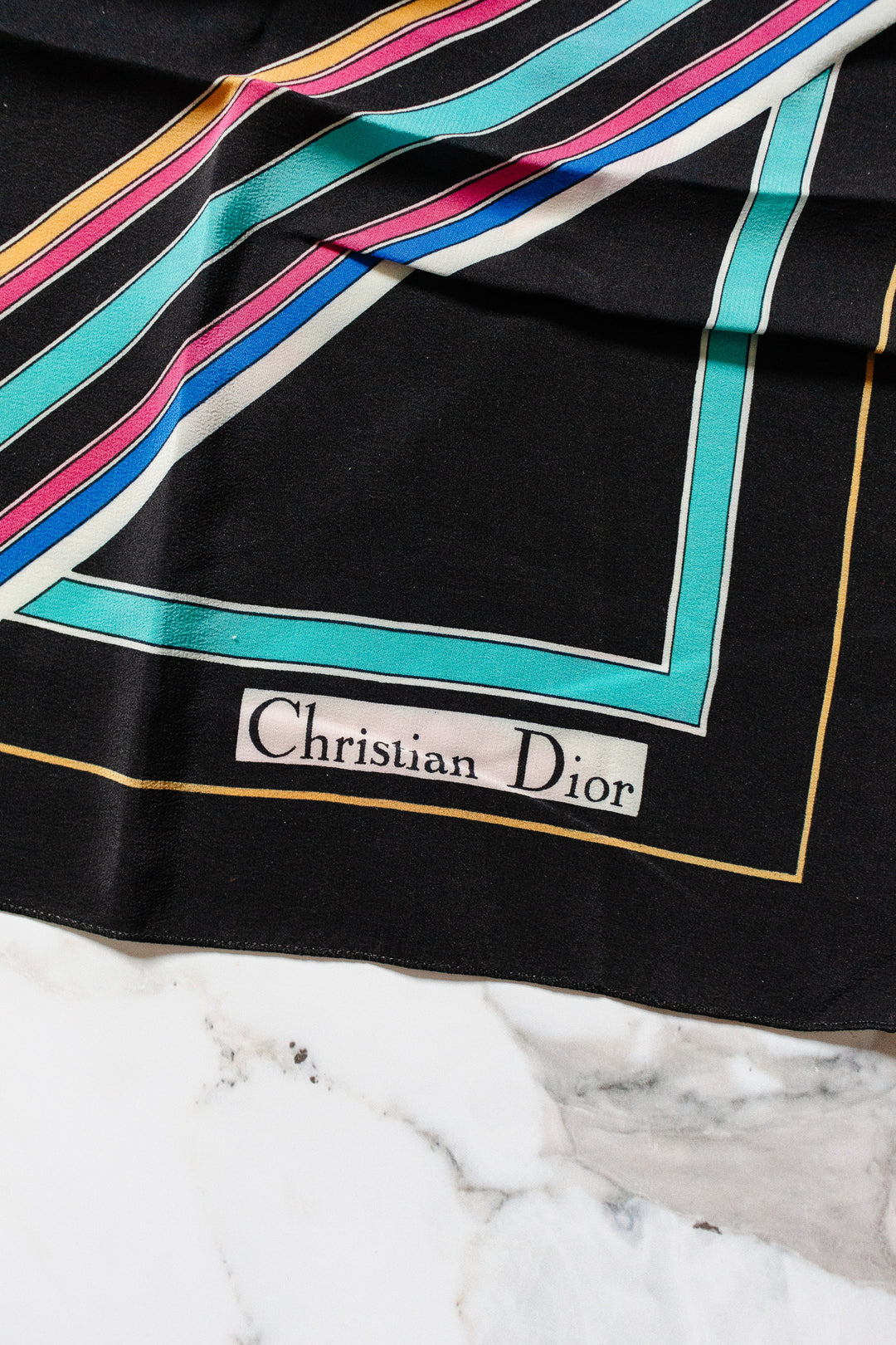 vintage french Christian Dior silk scarf