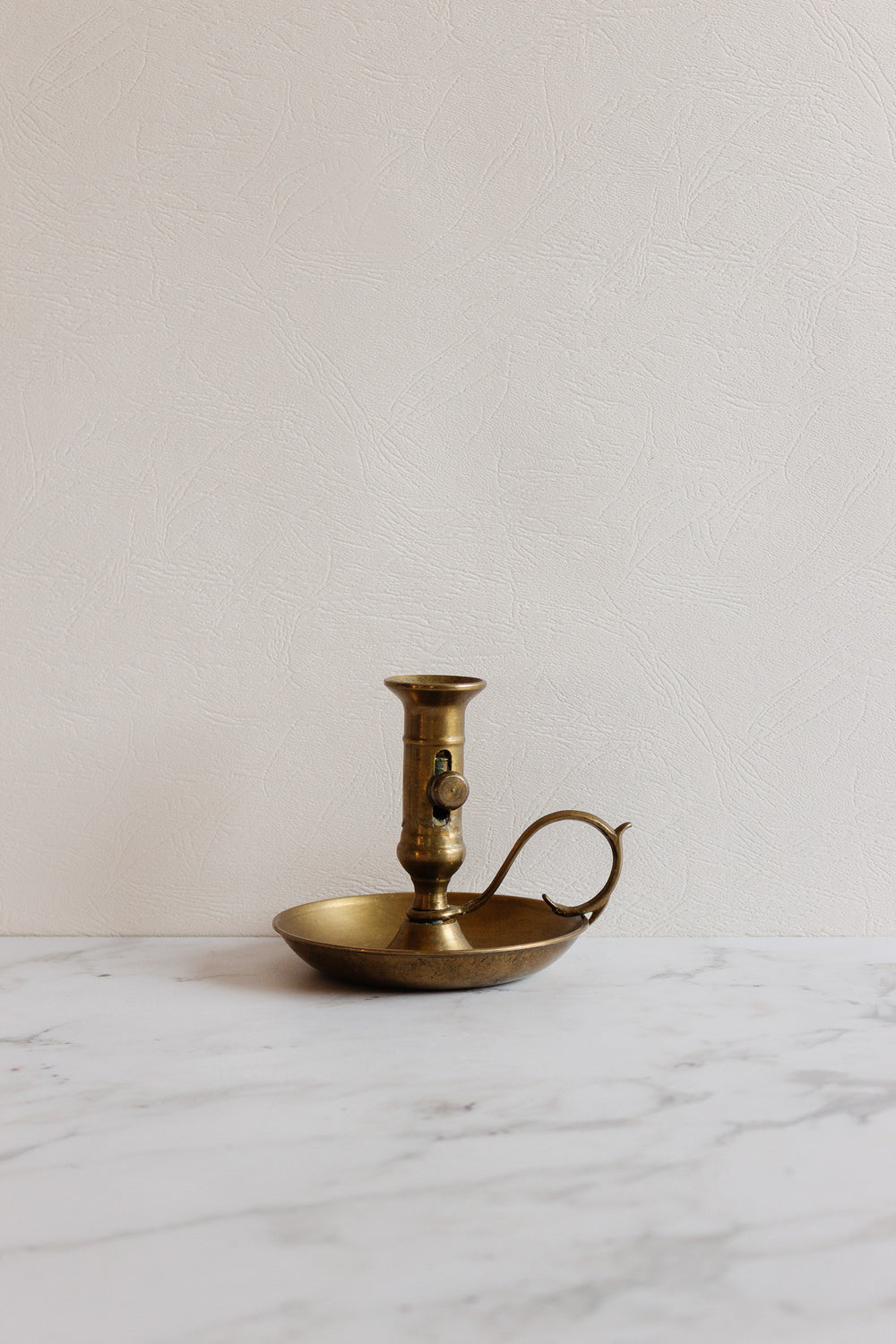 antique french brass push up chamberstick