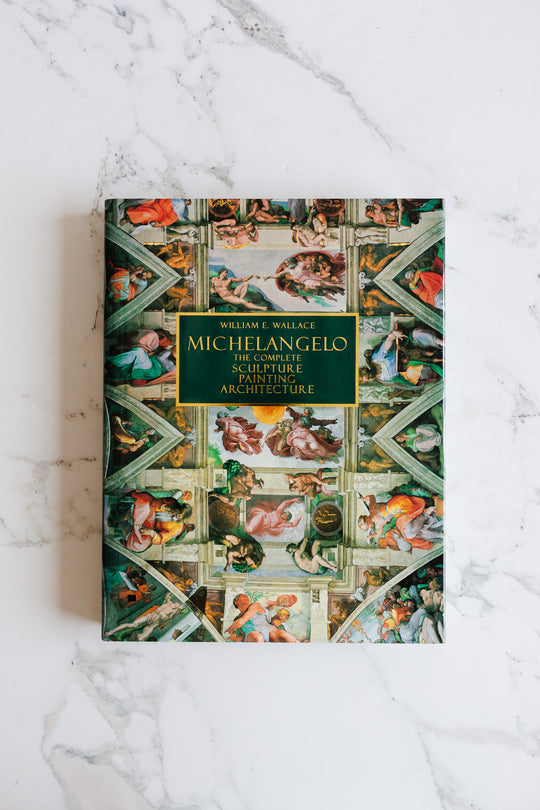 "Michelangelo: the complete sculpture, painting, architecture" vintage coffee table book