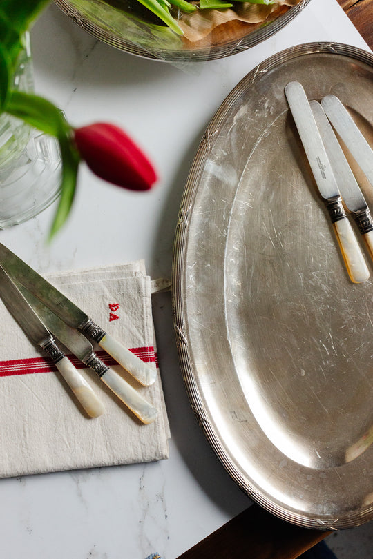 art deco french silver hotel platter with "poinçons"