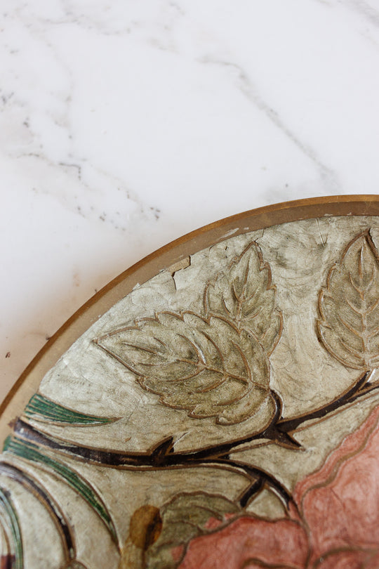 vintage french cloisonné decorative brass plate