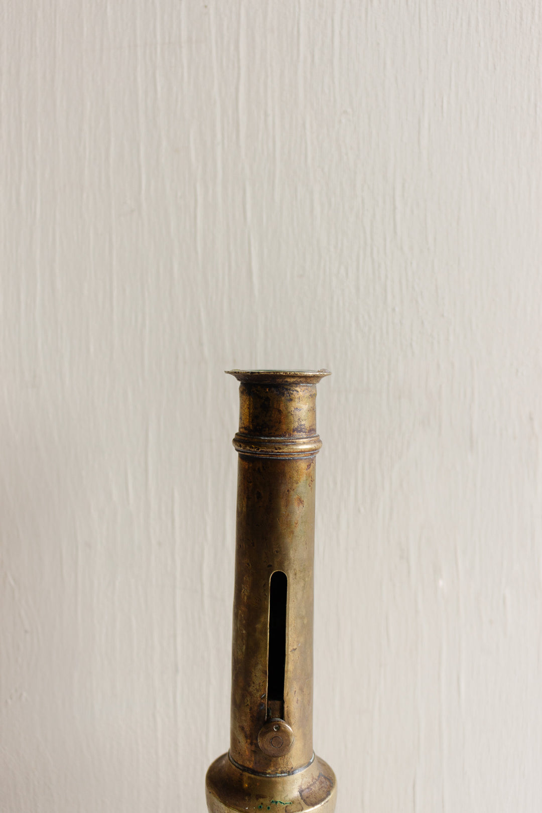 large vintage french brass push-up candlestick