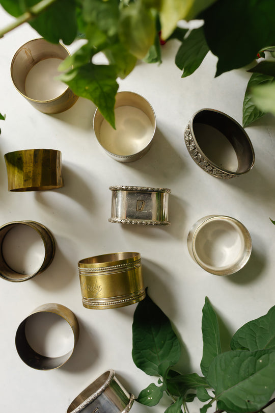 vintage french napkin rings, set of 4