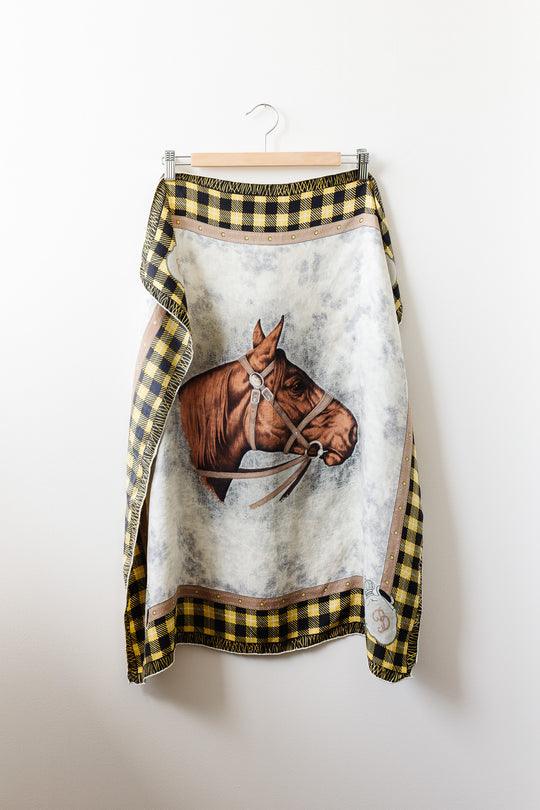 vintage french equestrian themed scarf iii