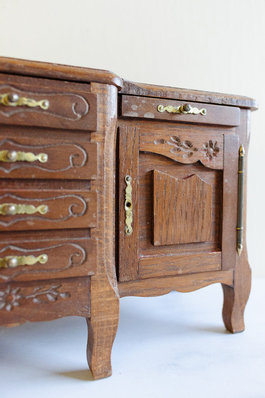 vintage french "petit meuble" Louis XV style jewelry box