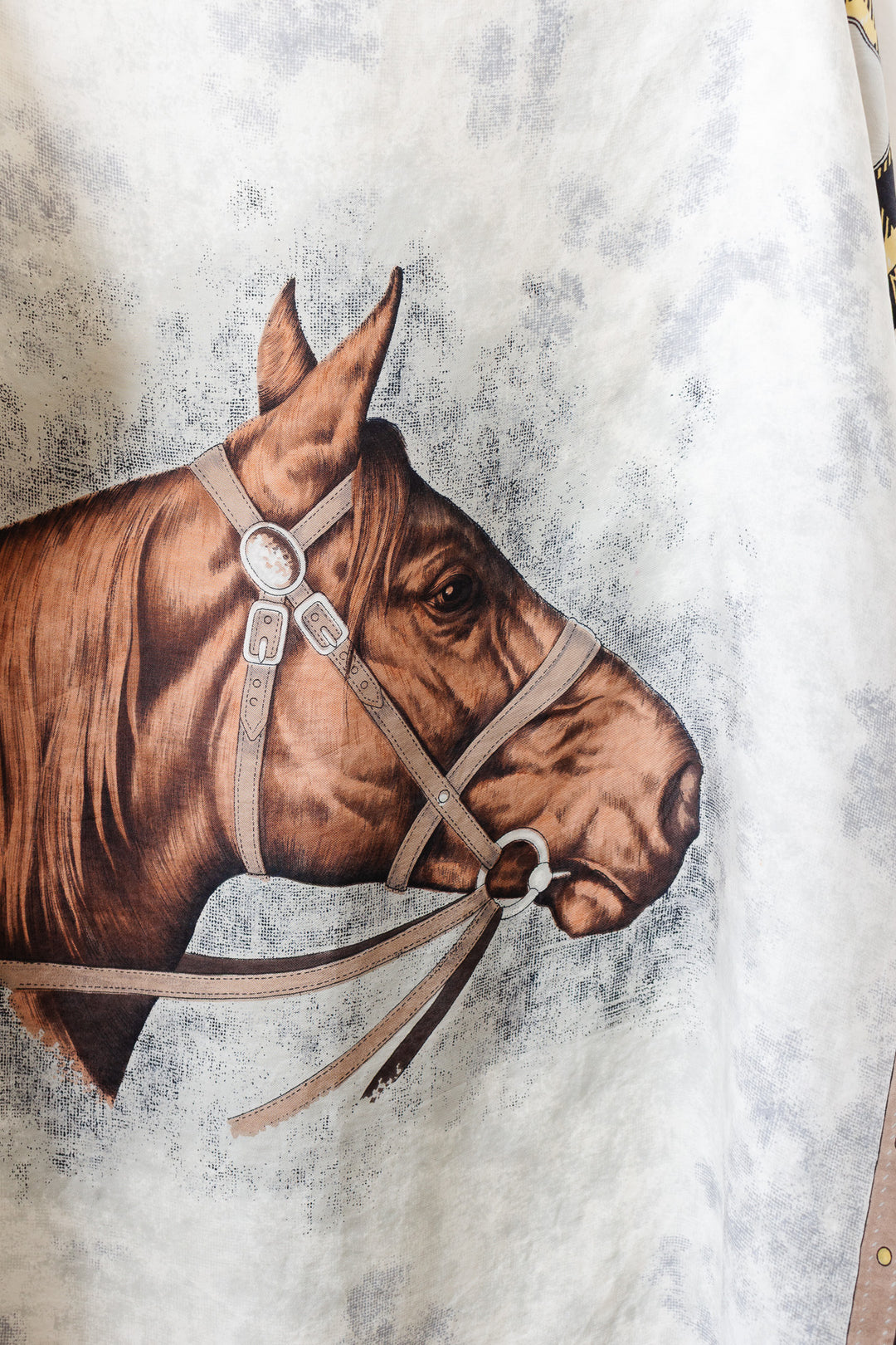 vintage french equestrian themed scarf iii