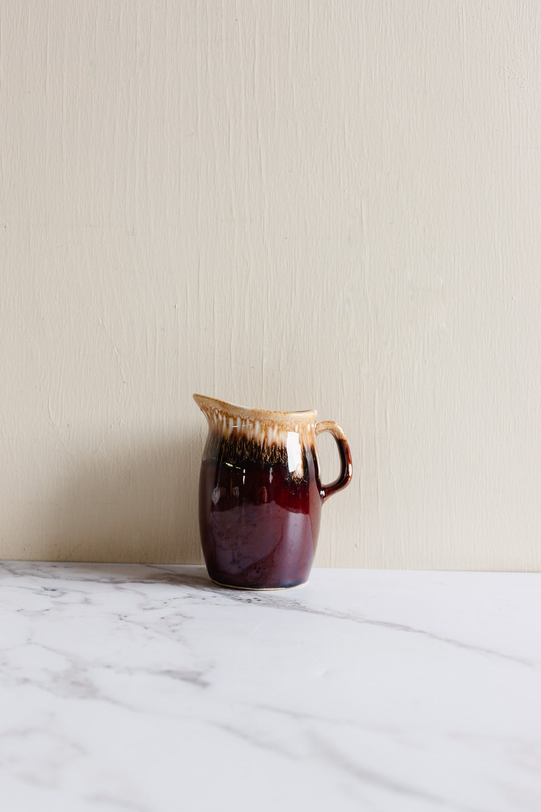 midcentury french glazed pitcher
