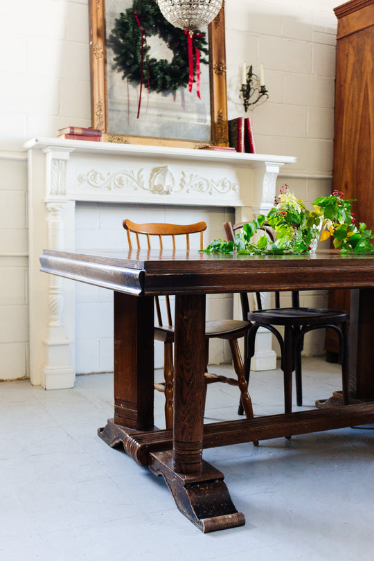 vintage french wood château dining table