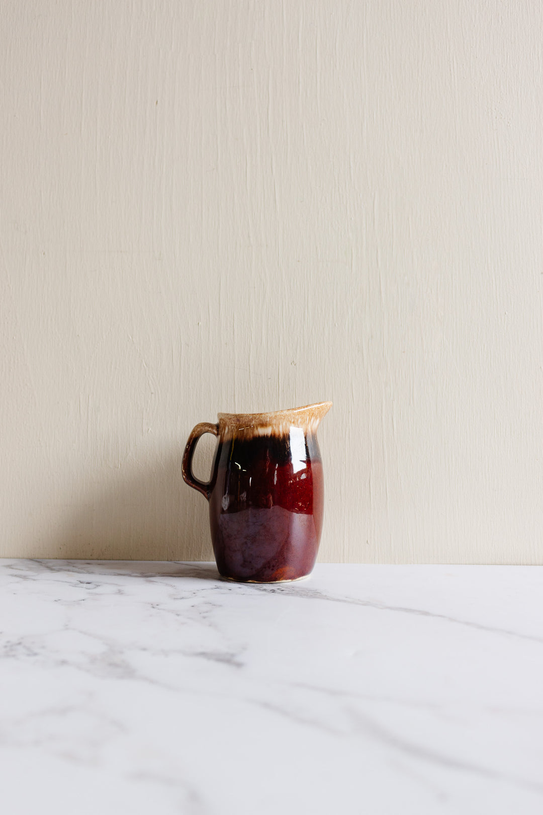 midcentury french glazed pitcher