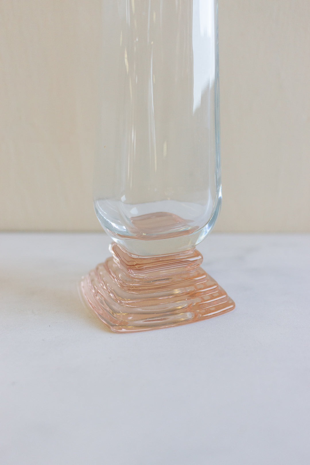 vintage italian pink crystal and glass vase